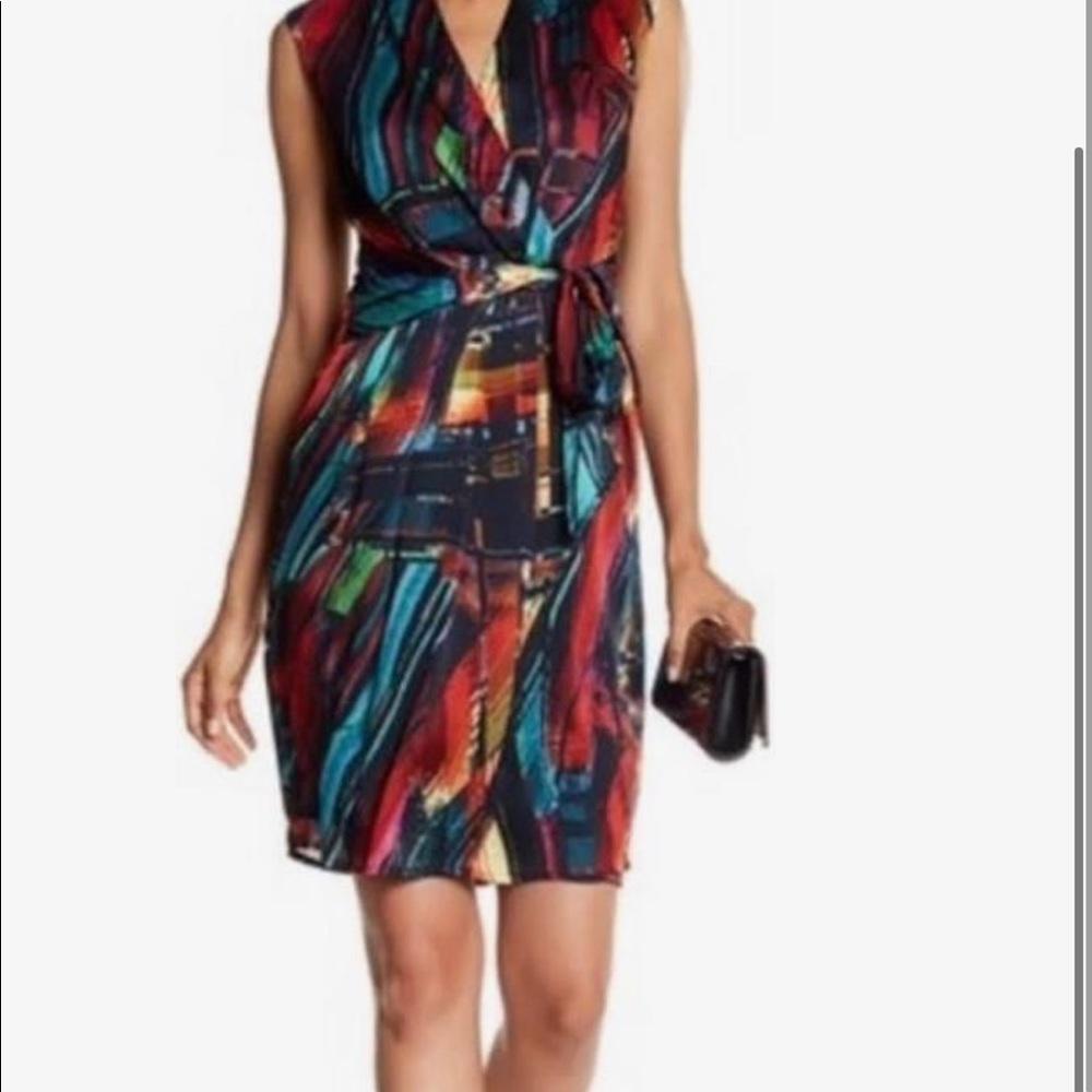 ELLEN TRACY DRESS PRINT SATIN